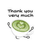 抹茶ちゃんシンプルver  抹茶ラテ 英語（個別スタンプ：9）