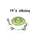 抹茶ちゃんシンプルver  抹茶ラテ 英語（個別スタンプ：10）