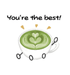 抹茶ちゃんシンプルver  抹茶ラテ 英語（個別スタンプ：13）