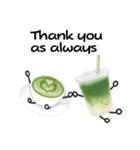 抹茶ちゃんシンプルver  抹茶ラテ 英語（個別スタンプ：14）