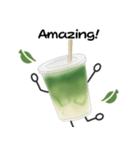 抹茶ちゃんシンプルver  抹茶ラテ 英語（個別スタンプ：15）