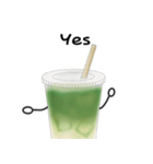 抹茶ちゃんシンプルver  抹茶ラテ 英語（個別スタンプ：16）