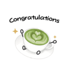 抹茶ちゃんシンプルver  抹茶ラテ 英語（個別スタンプ：17）