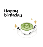 抹茶ちゃんシンプルver  抹茶ラテ 英語（個別スタンプ：18）