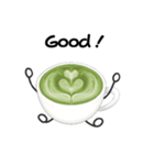抹茶ちゃんシンプルver  抹茶ラテ 英語（個別スタンプ：20）