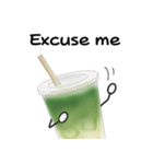抹茶ちゃんシンプルver  抹茶ラテ 英語（個別スタンプ：22）