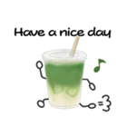 抹茶ちゃんシンプルver  抹茶ラテ 英語（個別スタンプ：30）