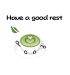 抹茶ちゃんシンプルver  抹茶ラテ 英語（個別スタンプ：35）