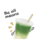 抹茶ちゃんシンプルver  抹茶ラテ 英語（個別スタンプ：36）