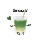 抹茶ちゃんシンプルver  抹茶ラテ 英語（個別スタンプ：40）