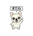 白フレンチブルドッグ毎日使えるスタンプ（個別スタンプ：4）