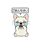 白フレンチブルドッグ毎日使えるスタンプ（個別スタンプ：5）