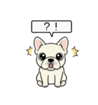 白フレンチブルドッグ毎日使えるスタンプ（個別スタンプ：15）