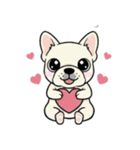 白フレンチブルドッグ毎日使えるスタンプ（個別スタンプ：38）