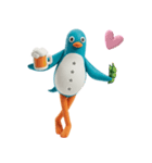 愉快なペンギン人間・乾杯カスタム（個別スタンプ：1）