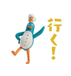 愉快なペンギン人間・乾杯カスタム（個別スタンプ：3）