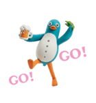 愉快なペンギン人間・乾杯カスタム（個別スタンプ：5）