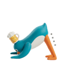 愉快なペンギン人間・乾杯カスタム（個別スタンプ：8）