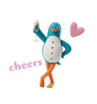愉快なペンギン人間・乾杯カスタム（個別スタンプ：12）
