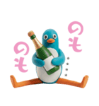 愉快なペンギン人間・乾杯カスタム（個別スタンプ：14）
