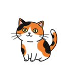シュールでかわいい三毛猫のスタンプ（個別スタンプ：1）