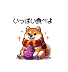 秋 冬 太っちょ柴犬 季節の気遣い（個別スタンプ：18）