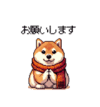 秋 冬 太っちょ柴犬 季節の気遣い（個別スタンプ：21）