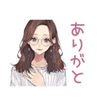 夜更かしメガネガールのゲーム招待（個別スタンプ：3）