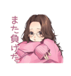 夜更かしメガネガールのゲーム招待（個別スタンプ：11）