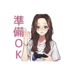 夜更かしメガネガールのゲーム招待（個別スタンプ：18）