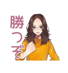 夜更かしメガネガールのゲーム招待（個別スタンプ：24）