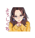 夜更かしメガネガールのゲーム招待（個別スタンプ：28）