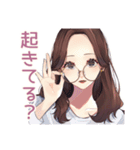 夜更かしメガネガールのゲーム招待（個別スタンプ：33）