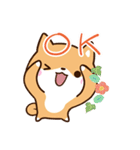 ちびシバ【色鉛筆飾り】（個別スタンプ：3）