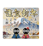 ■モノクロ人間◎お正月！ノーマル版（再販（個別スタンプ：10）