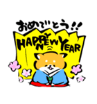 ふでしば【冬～春】柴犬、筆文字（個別スタンプ：34）