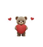 動く！クマのぬいぐるみ★ルルクマ(3D)（個別スタンプ：3）