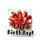文字入力できる♥誕生日＆クリスマスケーキ（個別スタンプ：7）