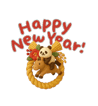 もちもち3D★馬とパンダのあけおめ2026（個別スタンプ：1）