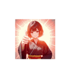 かっこかわいい黒和服女子スタンプ（個別スタンプ：2）