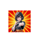 かっこかわいい黒和服女子スタンプ（個別スタンプ：5）