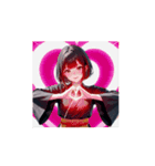 かっこかわいい黒和服女子スタンプ（個別スタンプ：6）