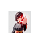 かっこかわいい黒和服女子スタンプ（個別スタンプ：8）