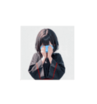 かっこかわいい黒和服女子スタンプ（個別スタンプ：10）