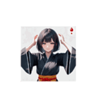 かっこかわいい黒和服女子スタンプ（個別スタンプ：11）