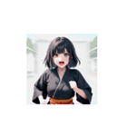 かっこかわいい黒和服女子スタンプ（個別スタンプ：12）