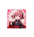 かわいい戦う女子☆和装リアクション（個別スタンプ：7）