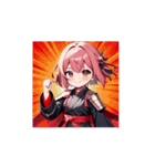 かわいい戦う女子☆和装リアクション（個別スタンプ：12）