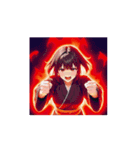 かっこかわいい黒和服女子スタンプ002（個別スタンプ：6）