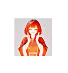 かっこかわいい黒和服女子スタンプ002（個別スタンプ：11）